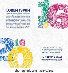 new year design template with decorative figures 