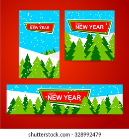New Year design. Template vector banner.