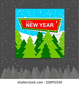 New Year design. Template vector banner.