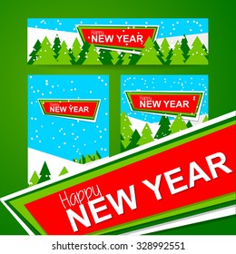 New Year design. Template vector banner.