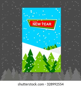 New Year design. Template vector banner.