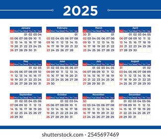 New year desk calendar 2025