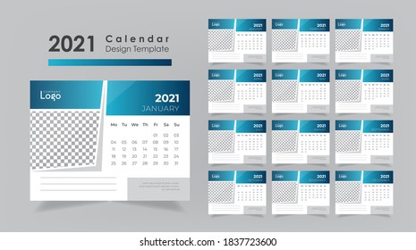 New Year Desk Calendar Design 2021