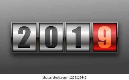 new year digit counter -  happy background, christmas vector banner