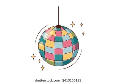 New Year Disco Ball Sticker Design