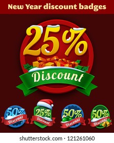 New Year discount badges