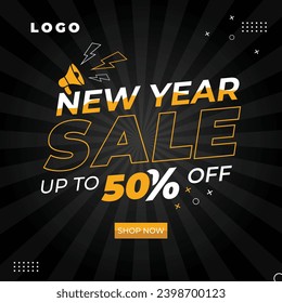New Year Discount Sales Post Banner Template 