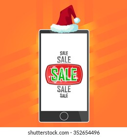 New Year discounts , sale , smart , snow , trees, offer