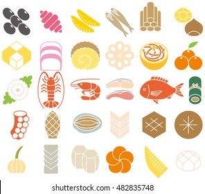 New Year dishes. Cuisine of the Japanese New Year.