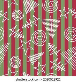 new year doodle  seamless pattern