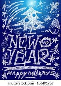 New Year - doodles set