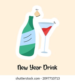 New Year Drink and wine 
