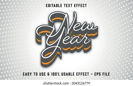 new year editable text effect template with abstract style use for business brand and celebration day campaign
