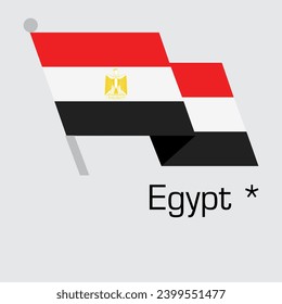 New Year with EGYPT flag vector design. Waving flag banner style. Vector illustration, Eps 10