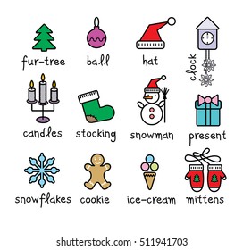 new year, new year elements, christmas icons,