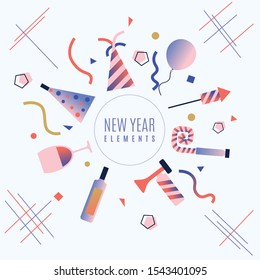 New Year Elements Pack Gradient