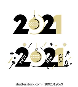 New Year emblem 2021 number design