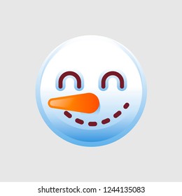 New Year Emoticon. Isolated vector illustration of sweet emotional face.