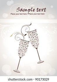 New year eve concept for newyear with champagne glasses background