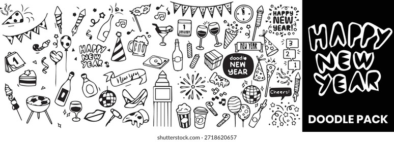 New Year Eve Doodle Pack