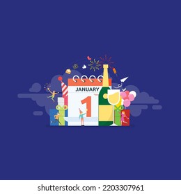 New Year Eve Party Celebration Vector Concept