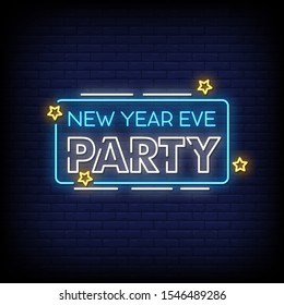 New Year Eve Party Neon Signs Style Text vector