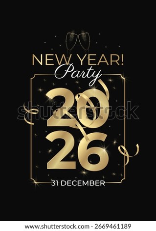 New Year event design template. Elegant and modern style. Vector illustration	