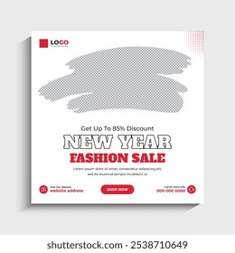 New Year Fashion Sale Social Media post or web Banner Template