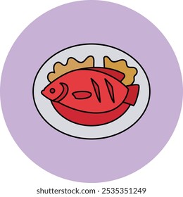 New Year Feast Icon Representing Celebration, Abundance, and Culinary Traditions, Perfect for Highlighting Festive Gatherings, Cultural Significance, and Delicious Dishes with a Vibrant and Joyful