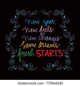 New year, new feel, new changes, some dreams, fresh starts