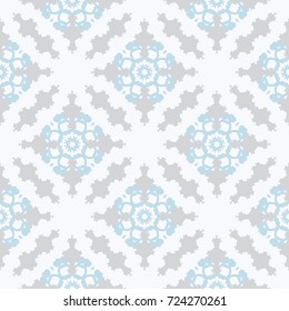 New Year festive gentle patterns in the form of snowflakes for backgrounds, packages, postcards.
