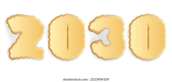 New year figures from cakes. Vector drawing