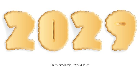 New year figures from cakes. Vector drawing