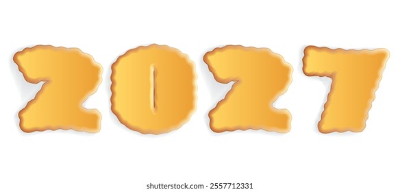 New year figures from cakes. Vector drawing