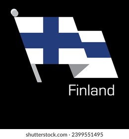 New Year with FINLAND flag vector design. Waving flag banner style. Vector illustration, Eps 10