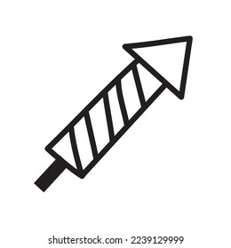 New Year firecracker in style of doodles . Vector isolated image for use in festive design