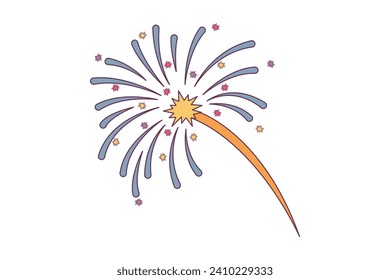 New Year Firework Sticker Design