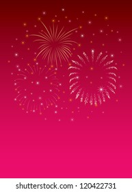 new year fireworks / red