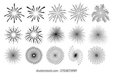Neujahr Feuerwerk Silhouette Vektor