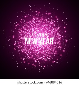 New Year fireworks. Vector background.