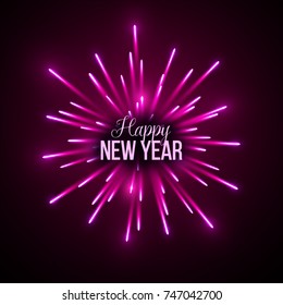 New Year fireworks. Vector background.