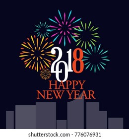 New year fireworks vector background