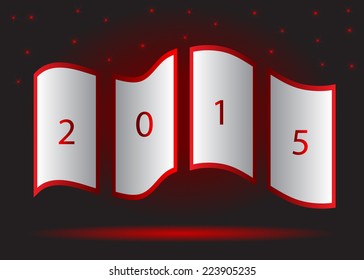 new year. A flag in the black sky and red stars and figure 