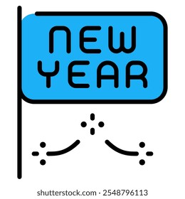 new year flags icon with filled outline. Suitable for website design, logo, app and UI. Based on the size of the icon in general, so it can be reduced.