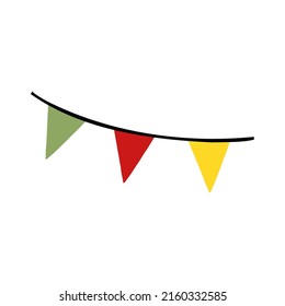 New year flags vector illustration. Christmas design.