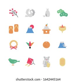 NEW YEAR FLAT ICON SET	