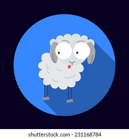 new year  flat sheep icon 