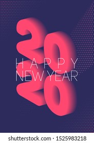 New year in flat style. 3d vector isometric illustration. Happy new year 2020 banner design. Management icon. Vector illustration.