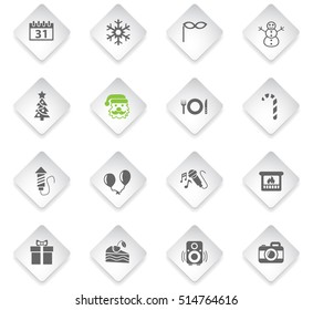 new year flat web icons for user interface design