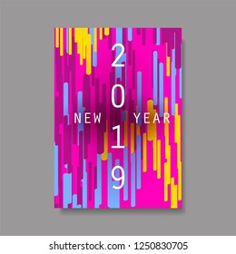 New Year Flyer, Card or Background Vector Design - 2019